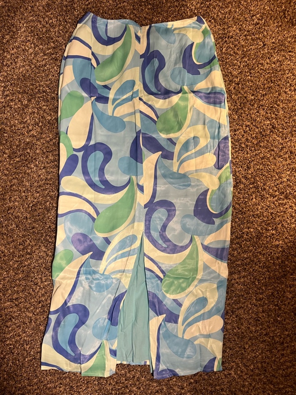 NWT Sabo Blue & Green Abstract Print Pencil Skirt - Picture 4 of 5